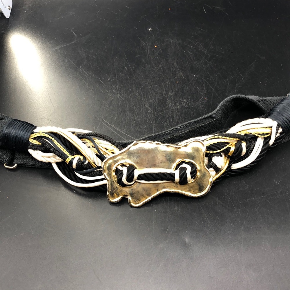 Vintage Gold Metal & Black Buckle with Rope belt